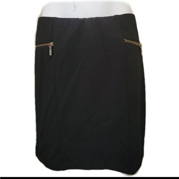 Above knee golden zipper skirt pull on comfort - Picture 1 of 3